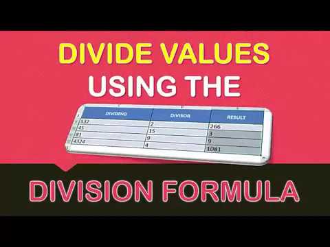 divide command excel for mac returning value